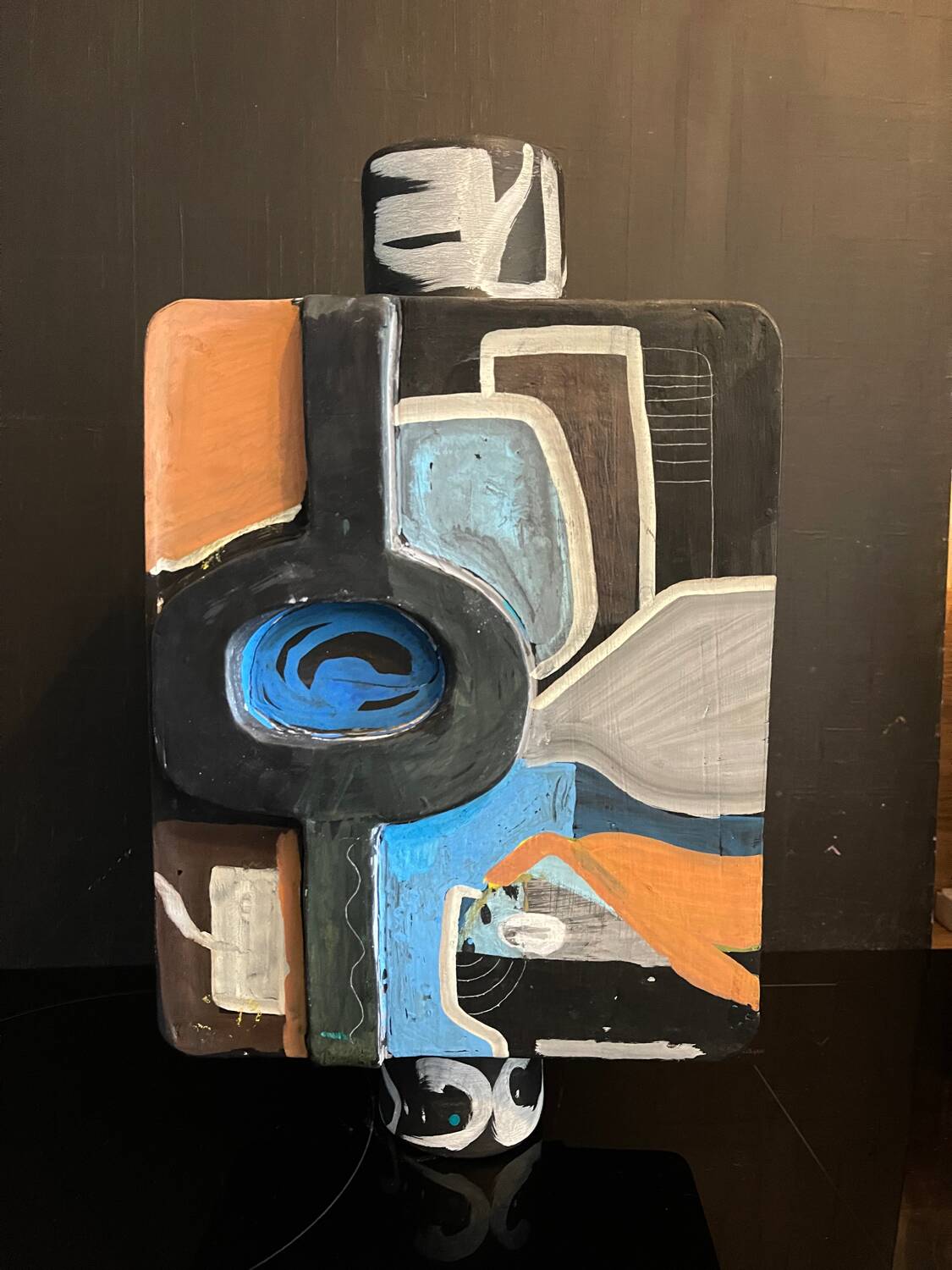 Painted Ceramic Sculpture by Olisch