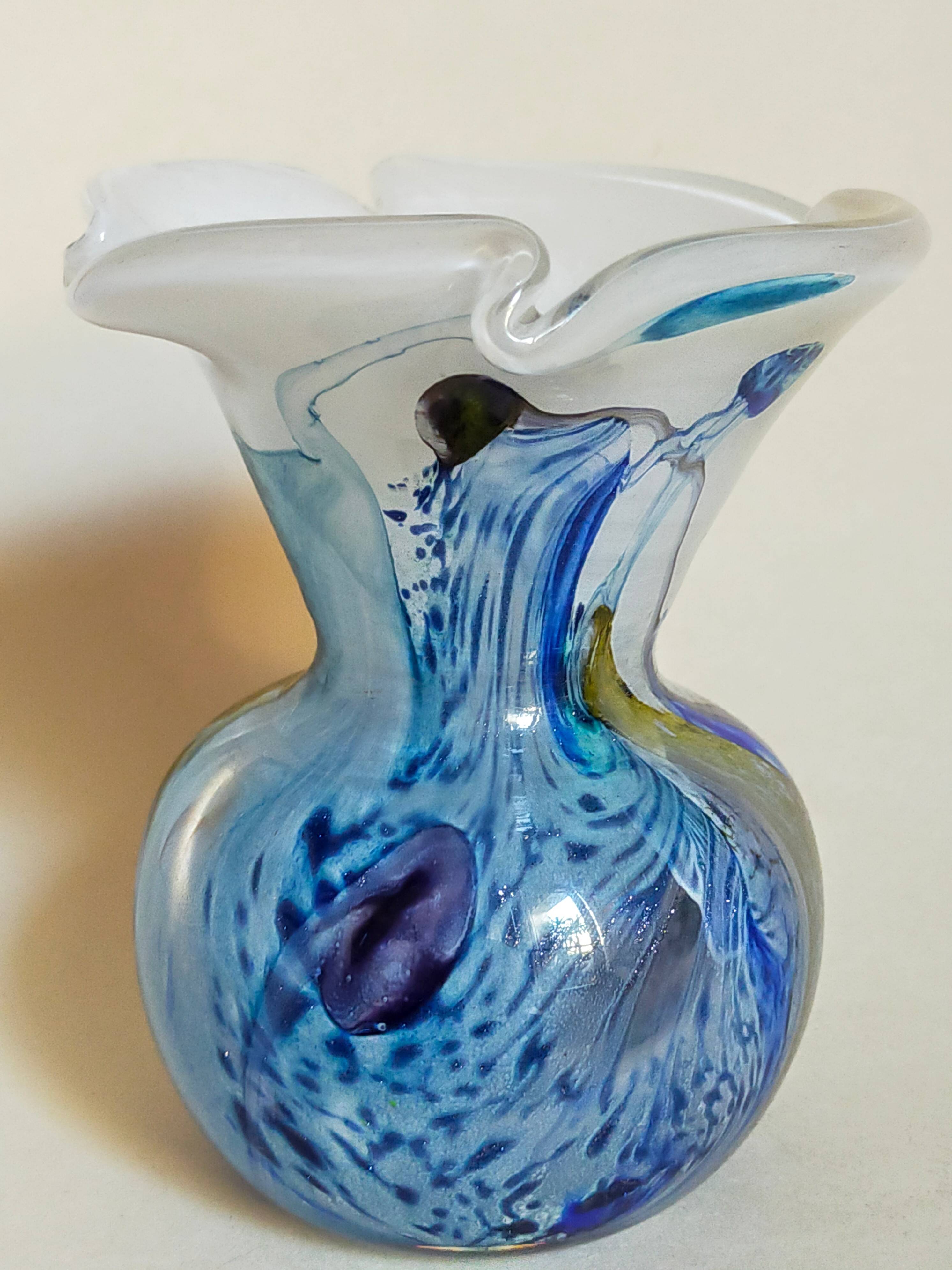 Vase glass paste of the glassmakers of Maure Vieil Mick and Bob Le Bleïs 80s