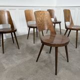 Set of 6 light brown Baumann chairs
