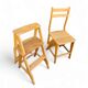 2 chaises échelles de bibliothèque des années 1950