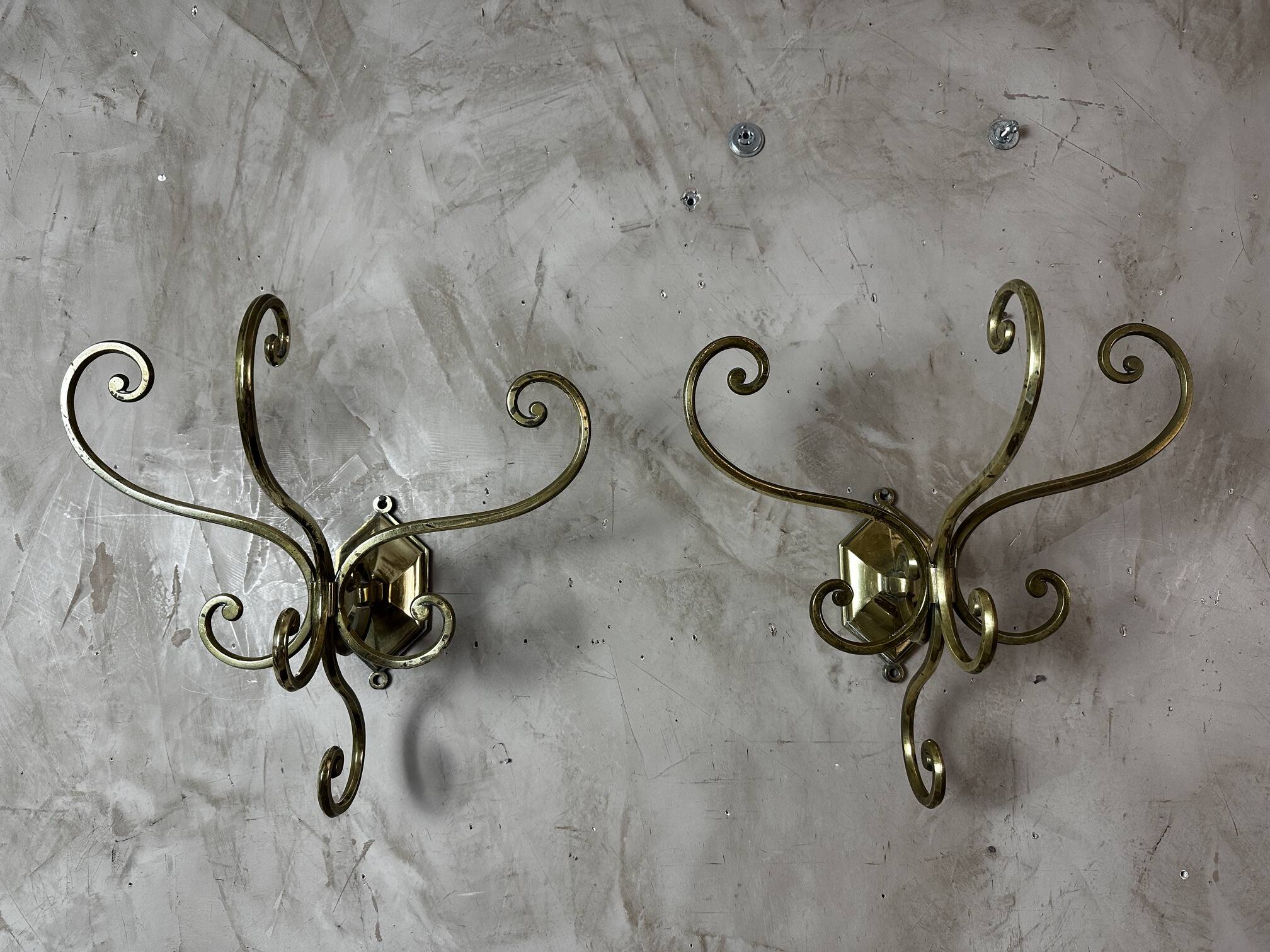 Pair of brass hooks