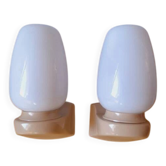 Erref wall lamps in opaline 1970