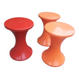 Tabourets Tam Tam orange rouge