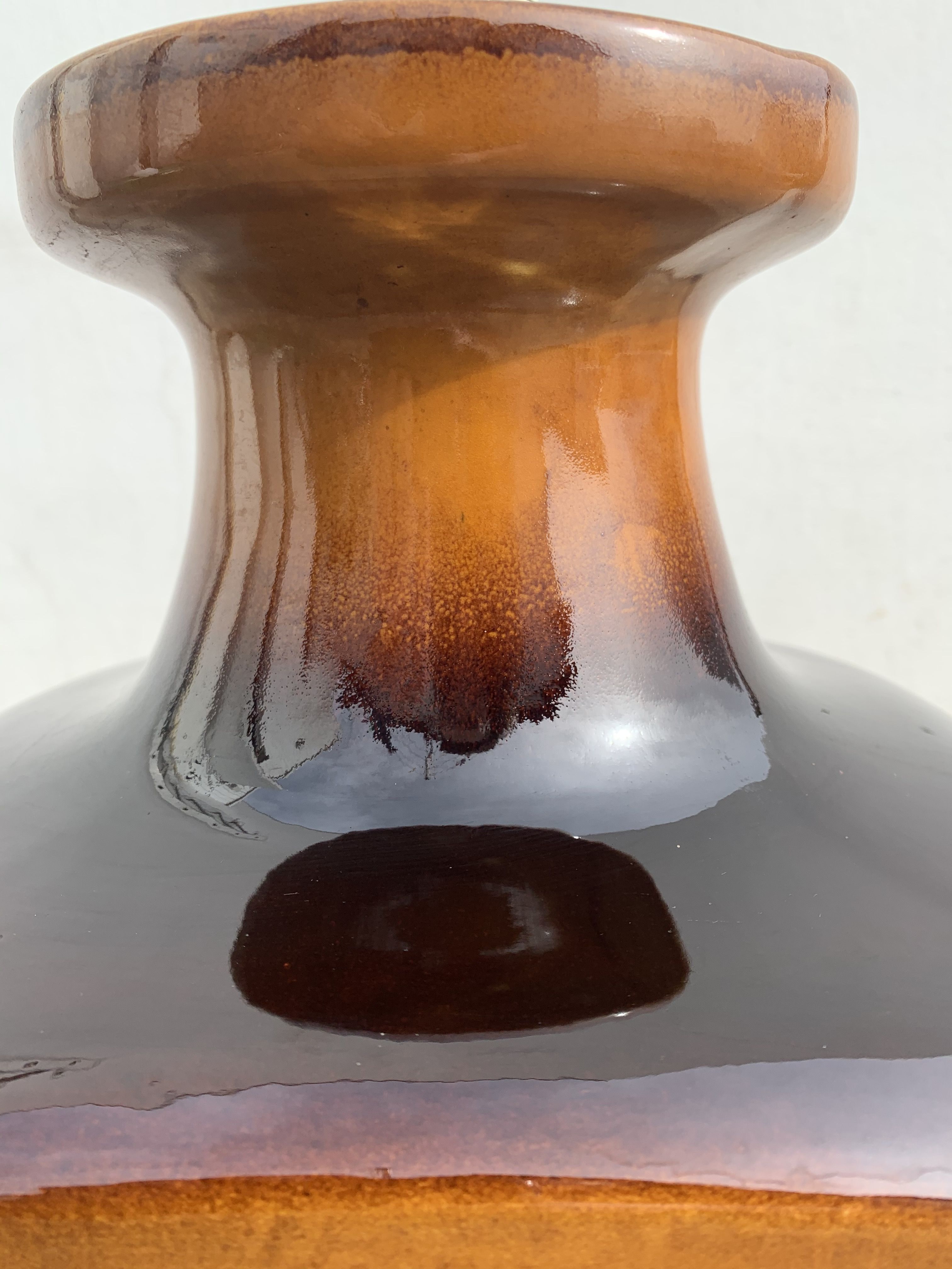 Cari Zalloni yellow brown ceramic lamp foot 1970