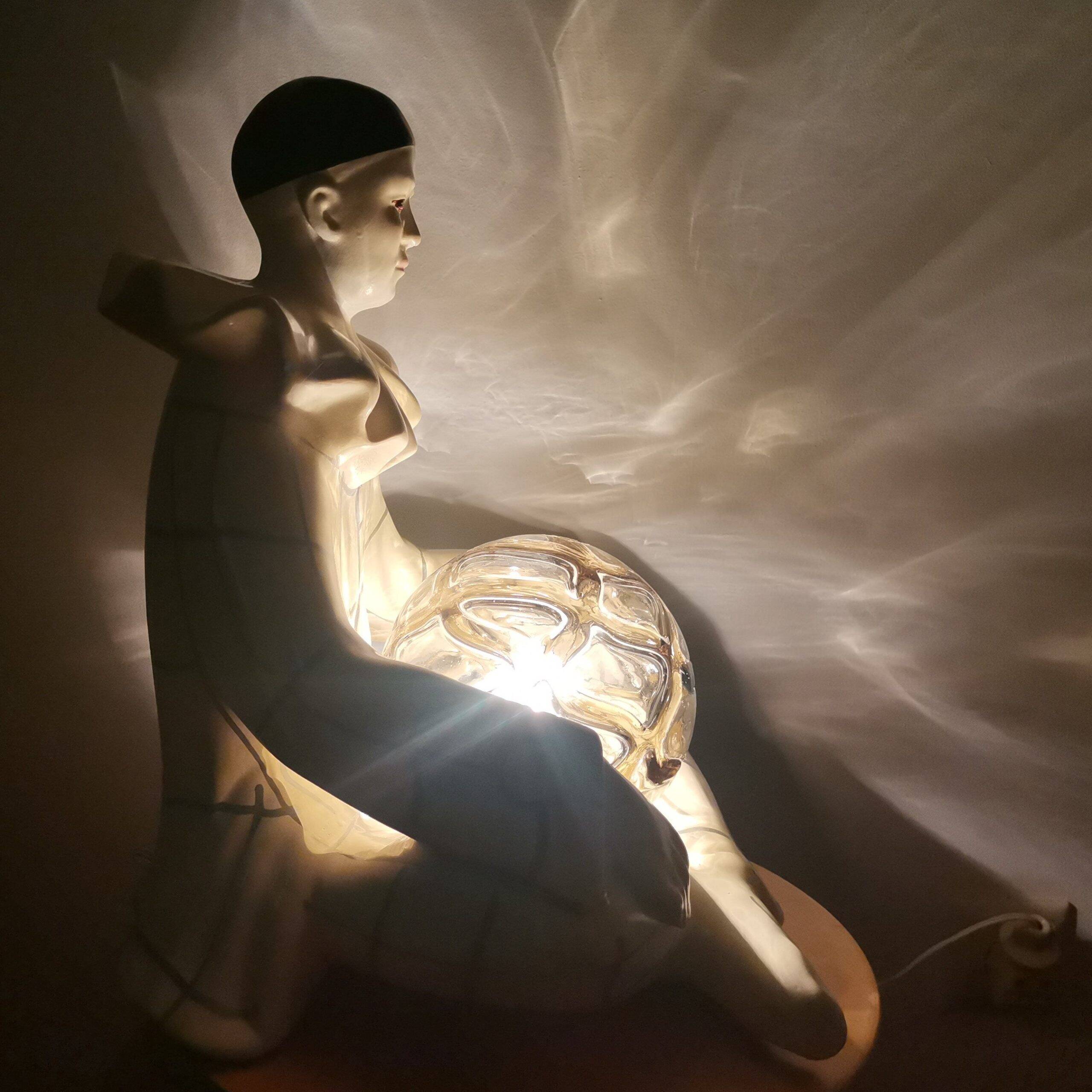 Vintage italian pierrot art deco lamp