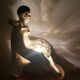 Vintage italian pierrot art deco lamp