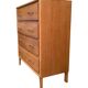 Vintage chest of drawers with compass feet, oak, original patina, 1950s