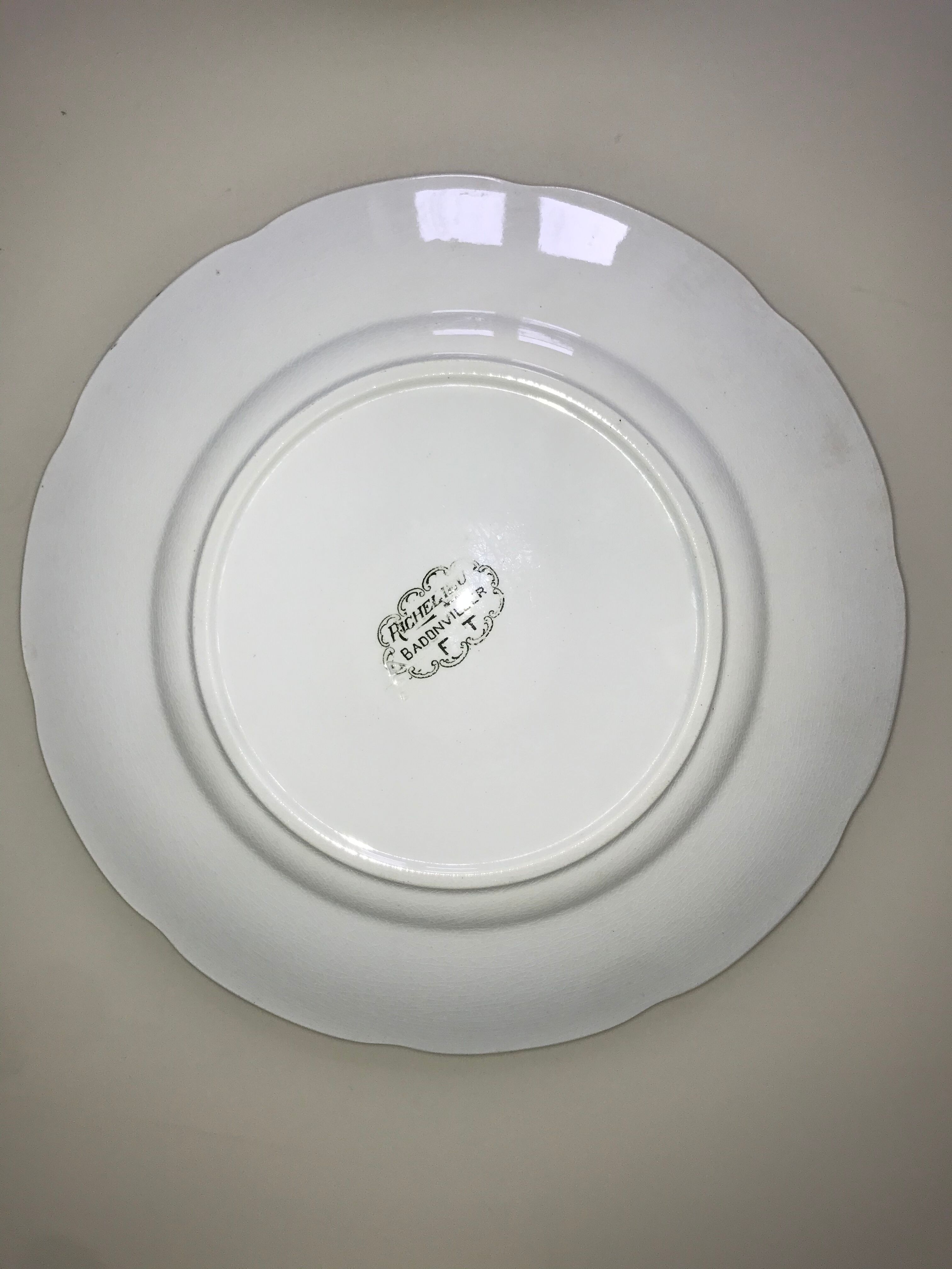 6 plates in Terre de Fer Badonviller Model Richelieu