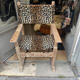Vintage armchair in whitewashed oak