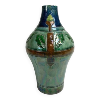 Art Deco Flemish vase with acorn and oak leaf motifs, 1920s