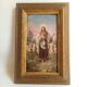 Oil painting on wood The Good Shepherd Christ Late 19th century
