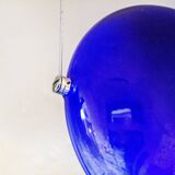 Postmodern glass ceiling lamp by Saporiti Italia Anni '80