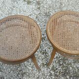Pair of chairs bistrot tanned j & j khon curved wood