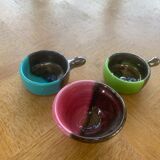 Breakfast service, two-tone glazed ceramic, vintage 1950