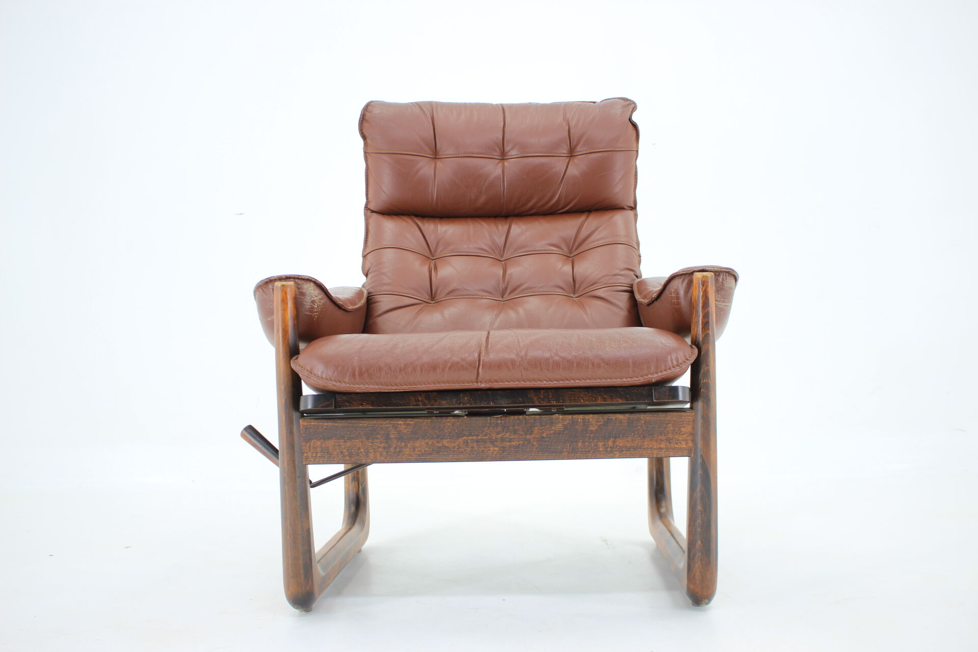 1960s adjustable leather armchair by Genega Mobler, Denmark