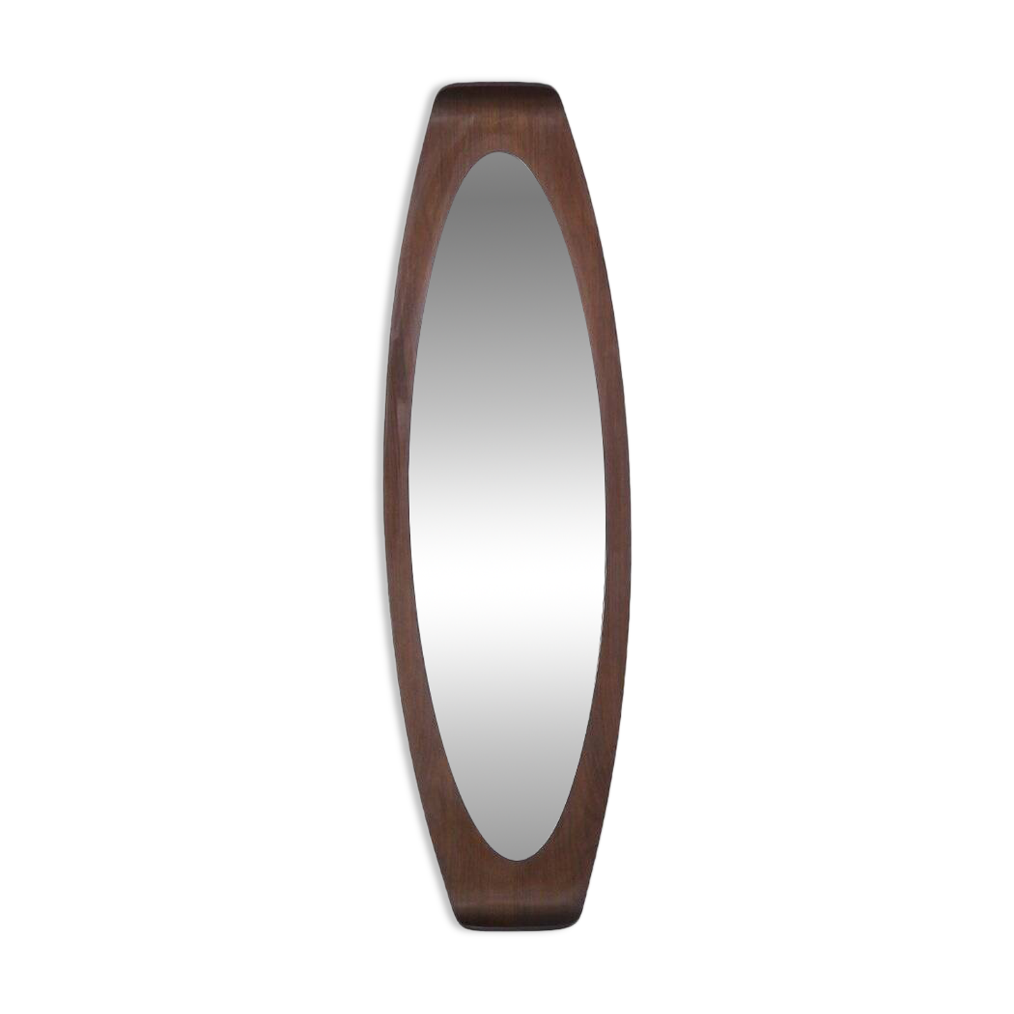 Mirror with curved wooden frame, 1960s