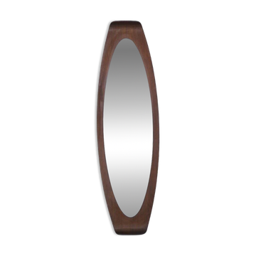 Mirror with curved wooden frame, 1960s