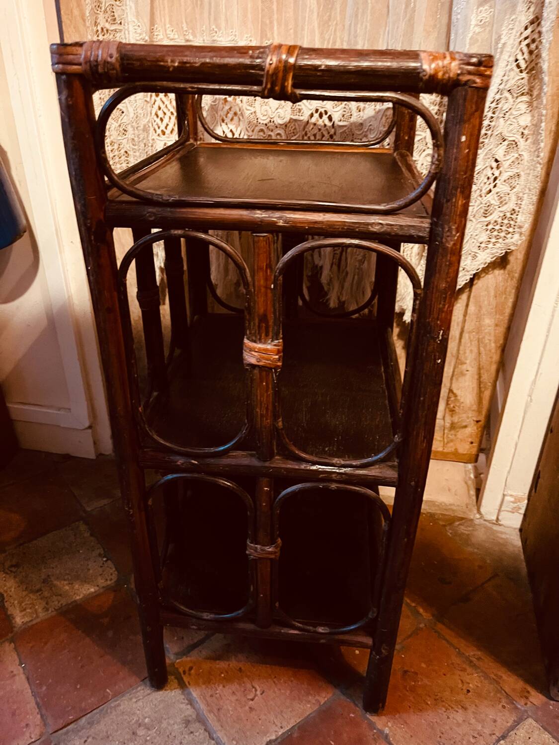 Vintage rattan shelf