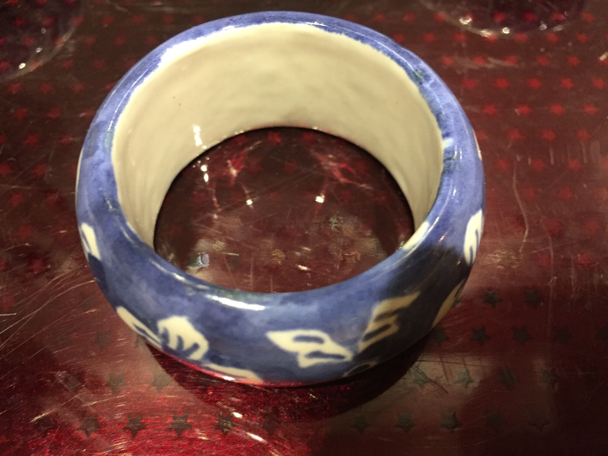 Series of 8 rounds of blue and white porcelain towel