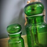 Trio green apothecary vials