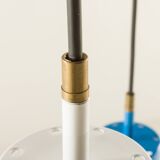 Italian pendant lamp with “lattimo” Murano glass shades, mid century modern