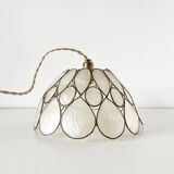 Mother-of-pearl petal pendant lamp