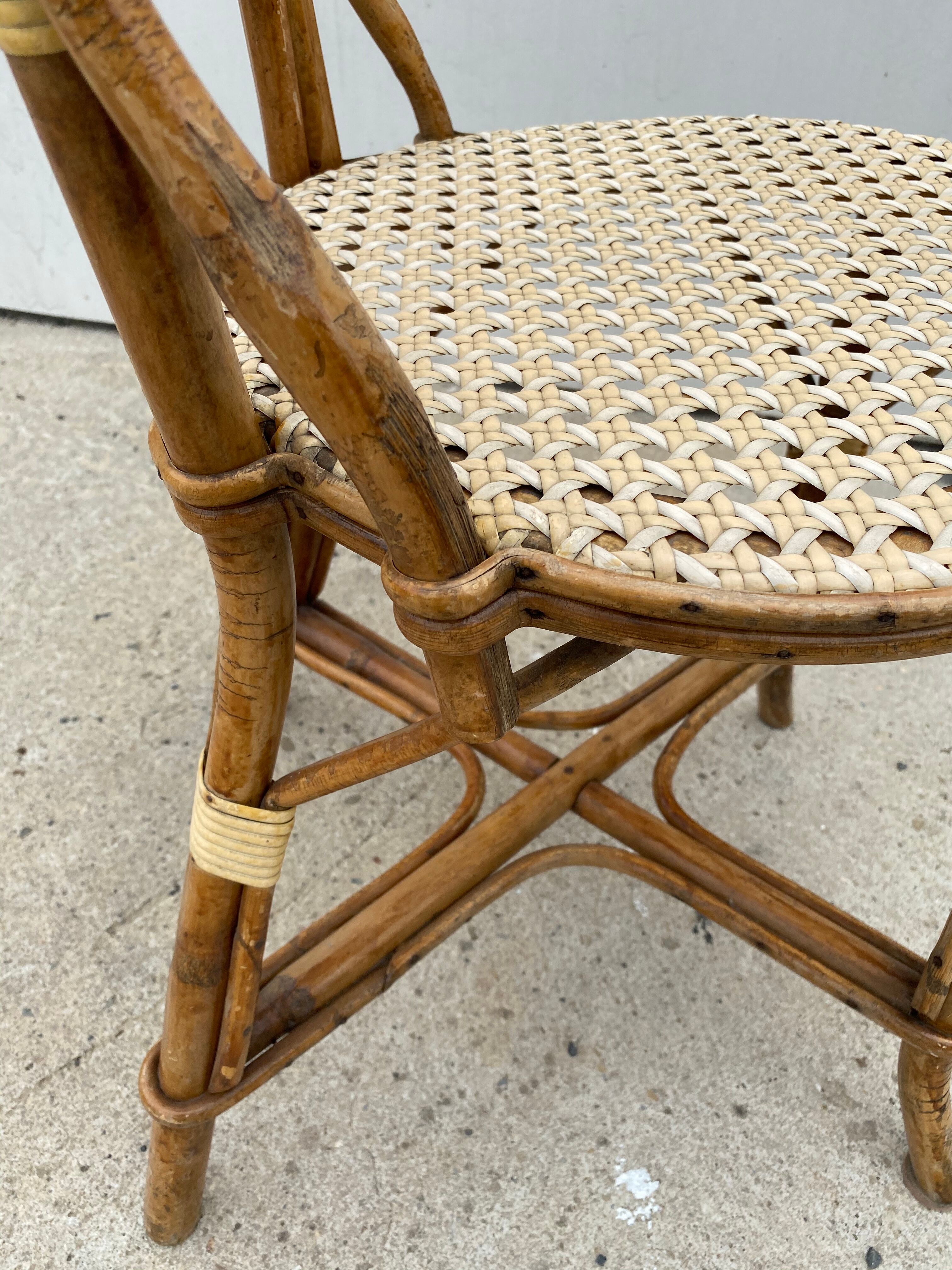 Rattan bistro chair 1970