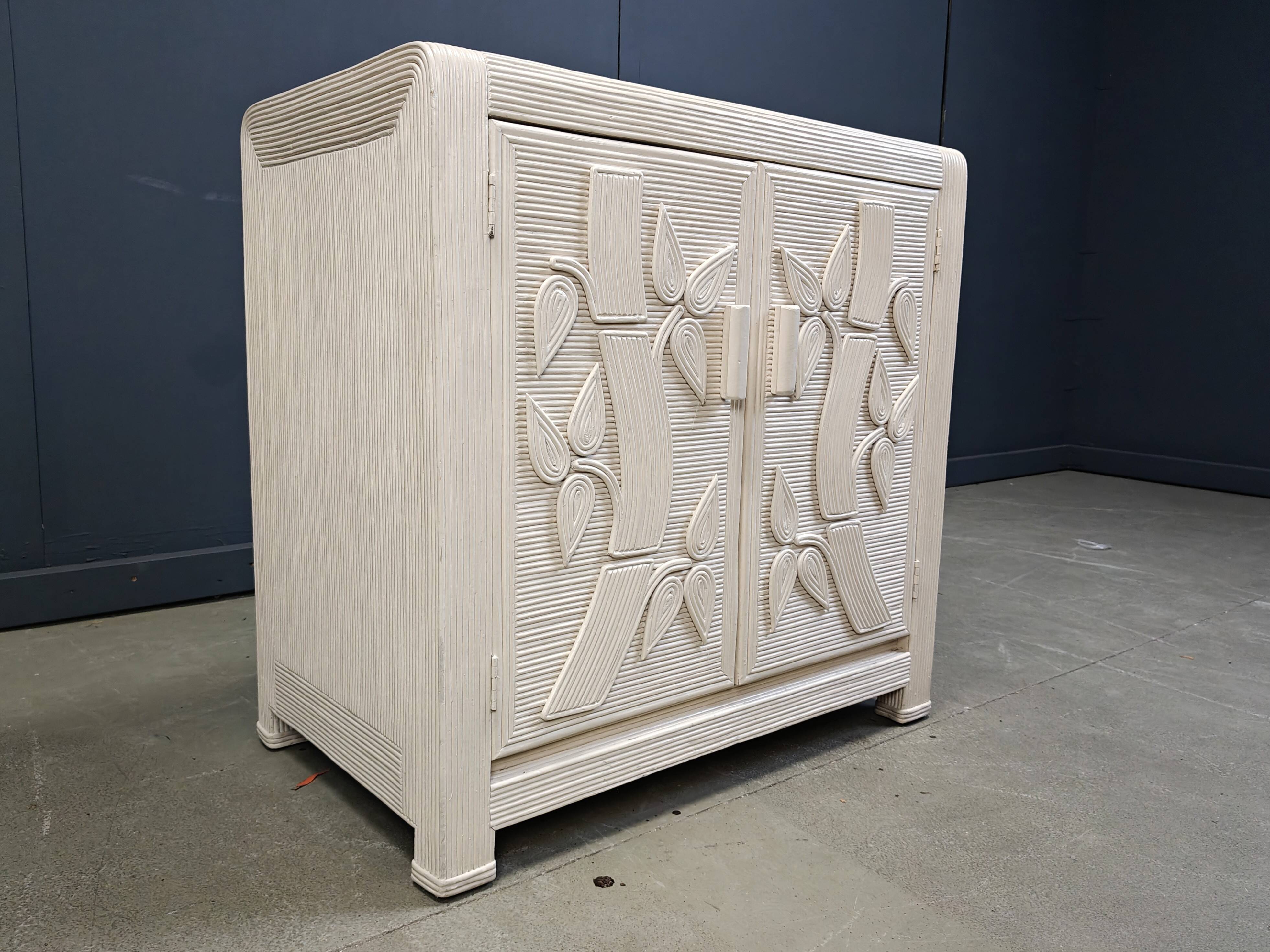 Vintage tropical split reed cabinet, 1970s