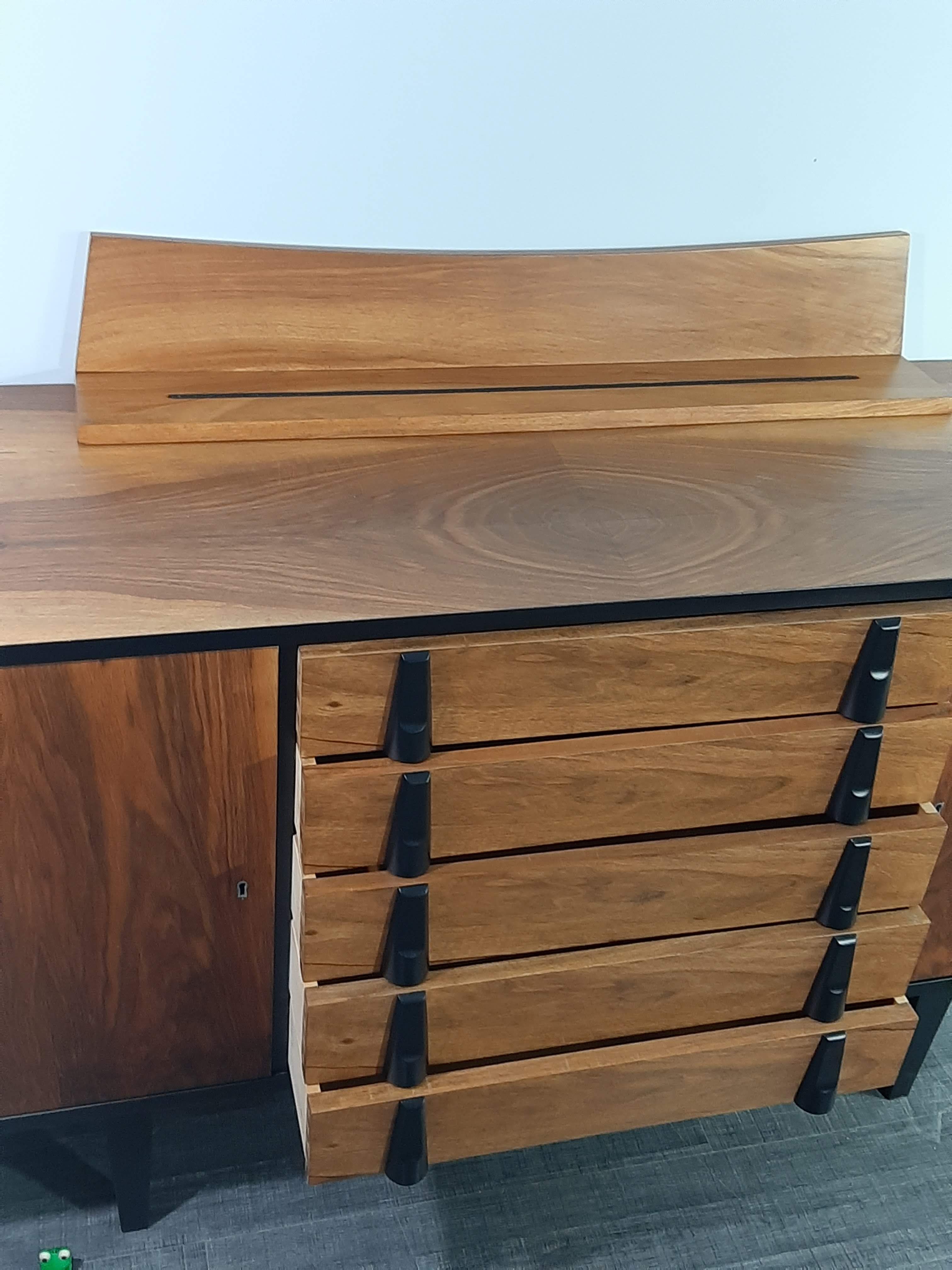 Enfilade rajmund hałas en noyer mid-century polonais 1960s