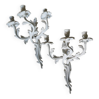 Paire de luminaires en bronze