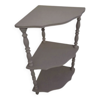 Vintage corner shelf, 3 levels, painted wood.