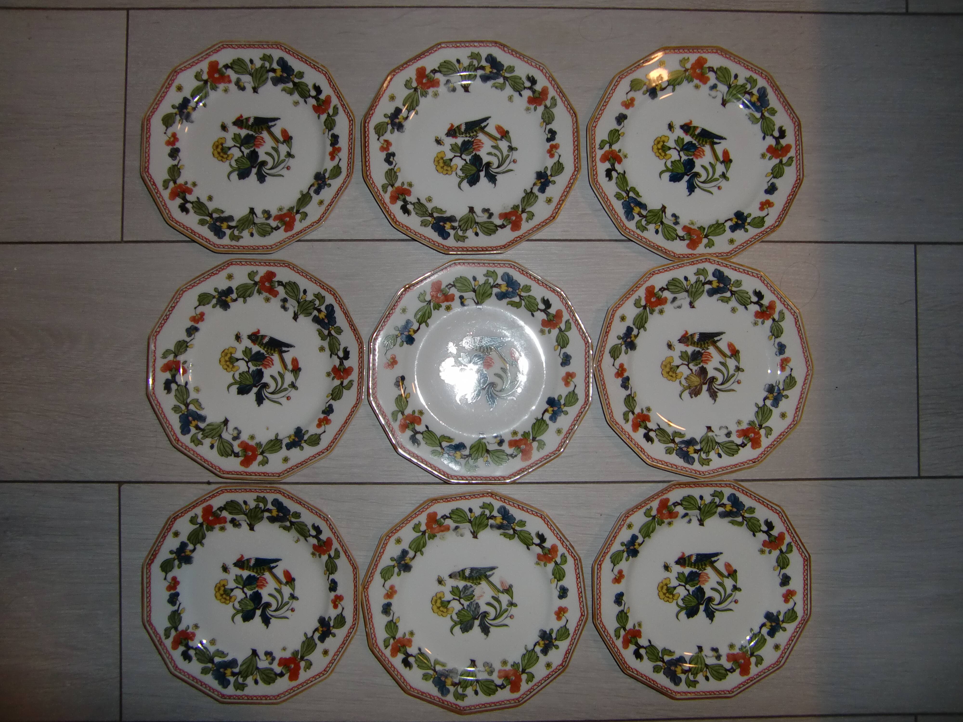 Lot de 9 petites assiettes à dessert des années 50