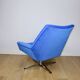 Vintage swivel armchair from DDR blue cornflower velvet from the Jade series