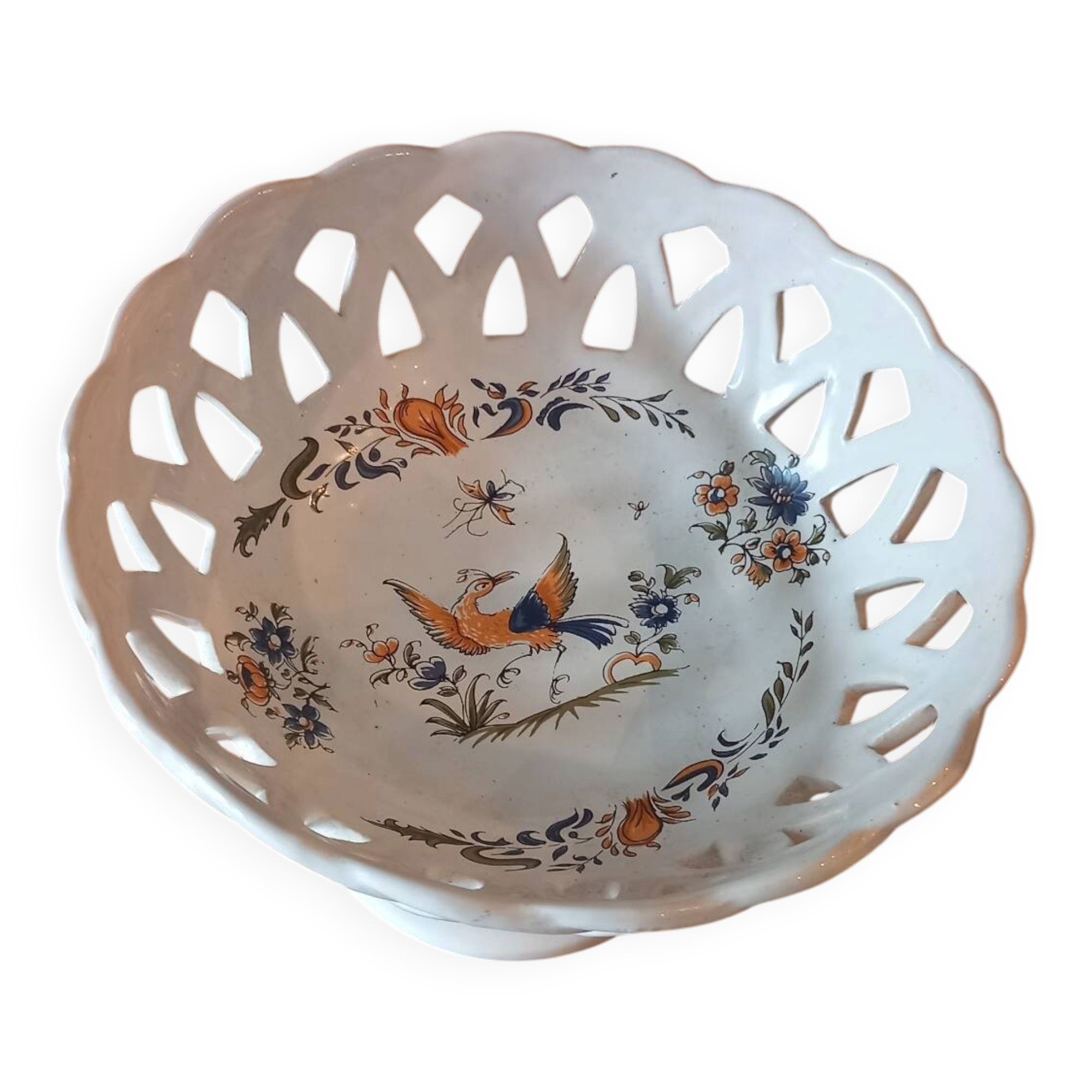 Fruit bowl faience Moustiers decoration