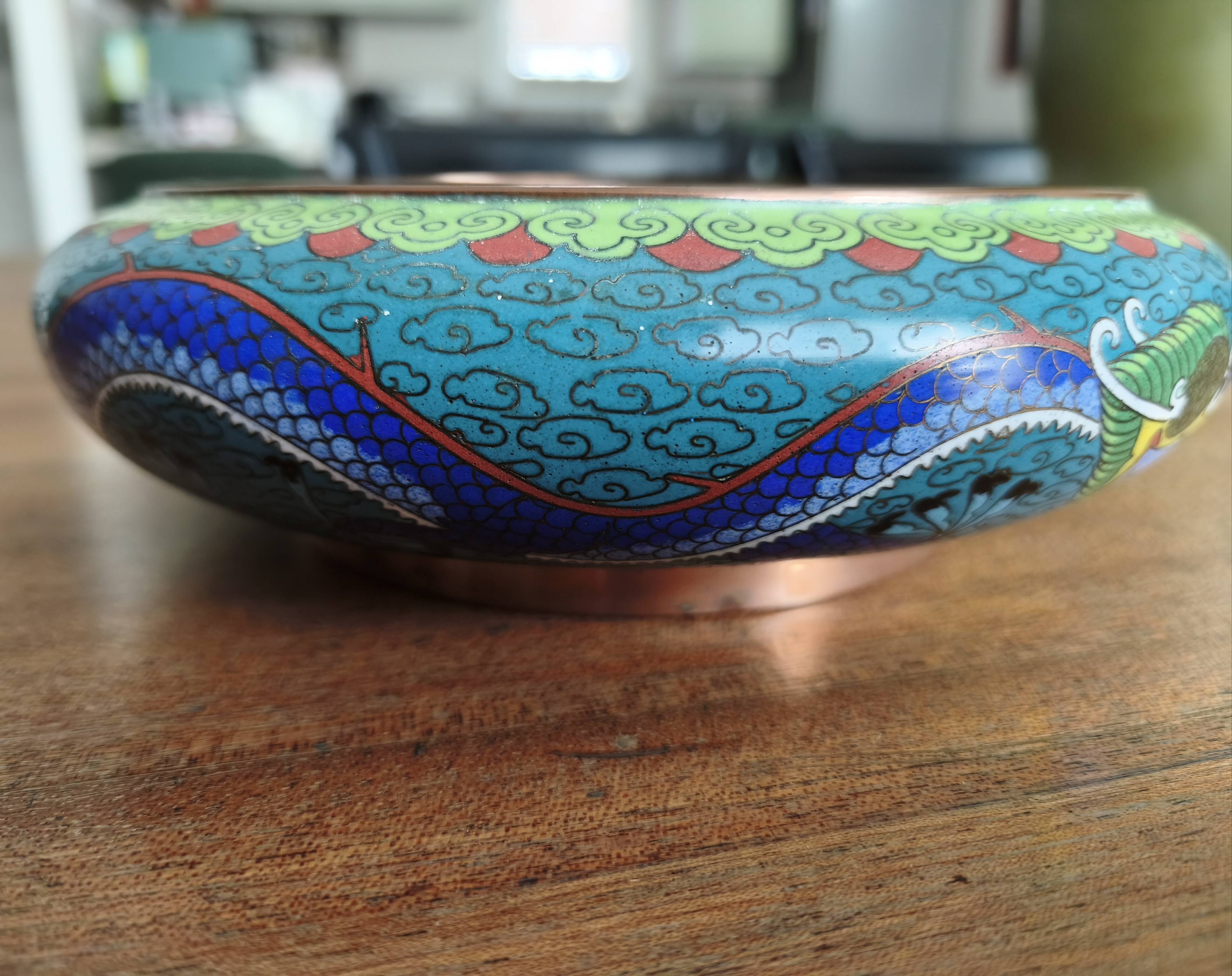 Ancient cloisonné enamel brush rinsing bowl from China.