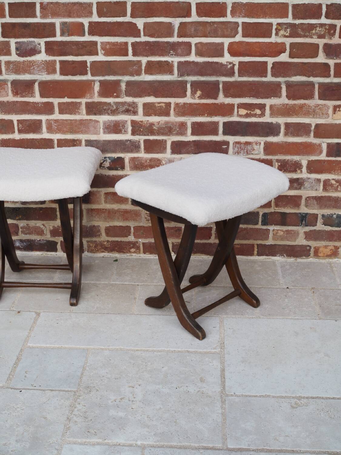 2 vintage folding footrests