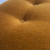 Little tubular lounge chair in rusty amber velvet