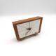 Rare mid century minimalist teak desk clock by zentra