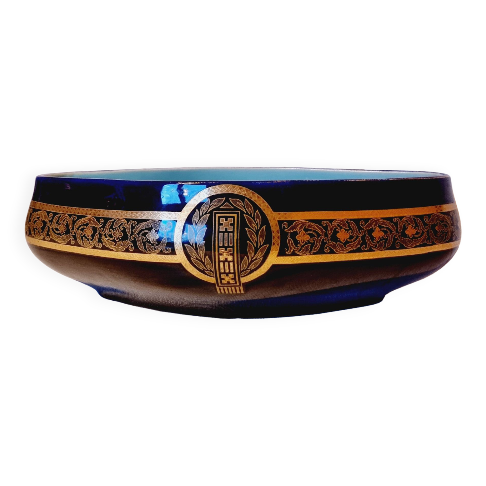 Sarraguemines Porcelain Planter Numbered French Napoleon Style 19th Century