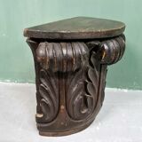 Antique Oak Half Column Console