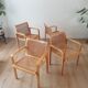 Set of 4 bentwood and cane diningchairs
