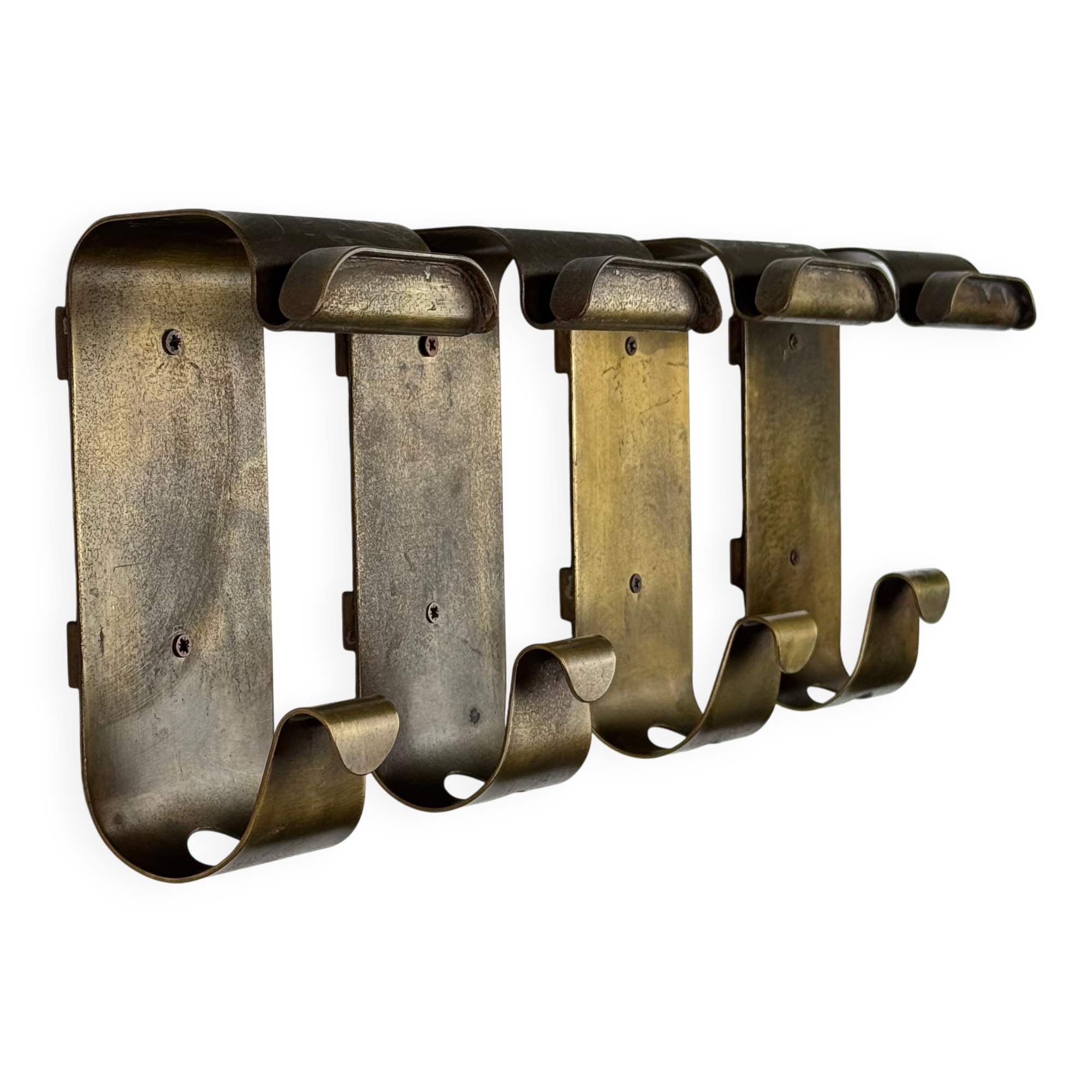 Rare set of four wall-mounted coat hooks by Azucena, 1950s.