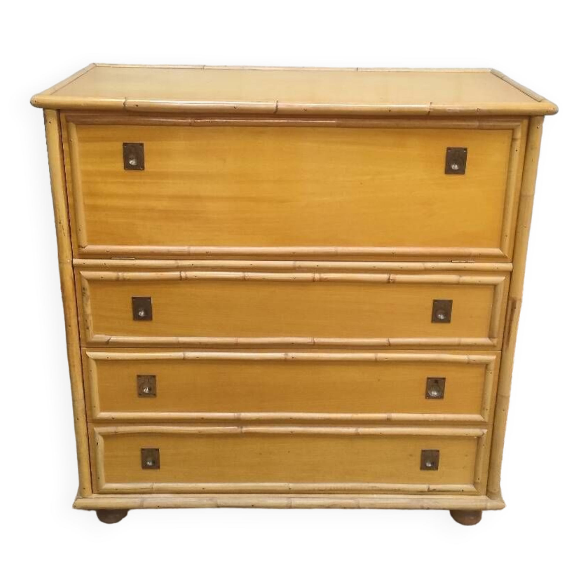 Dal Vera bamboo chest of drawers, Italian design, 70s