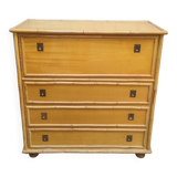 Dal Vera bamboo chest of drawers, Italian design, 70s