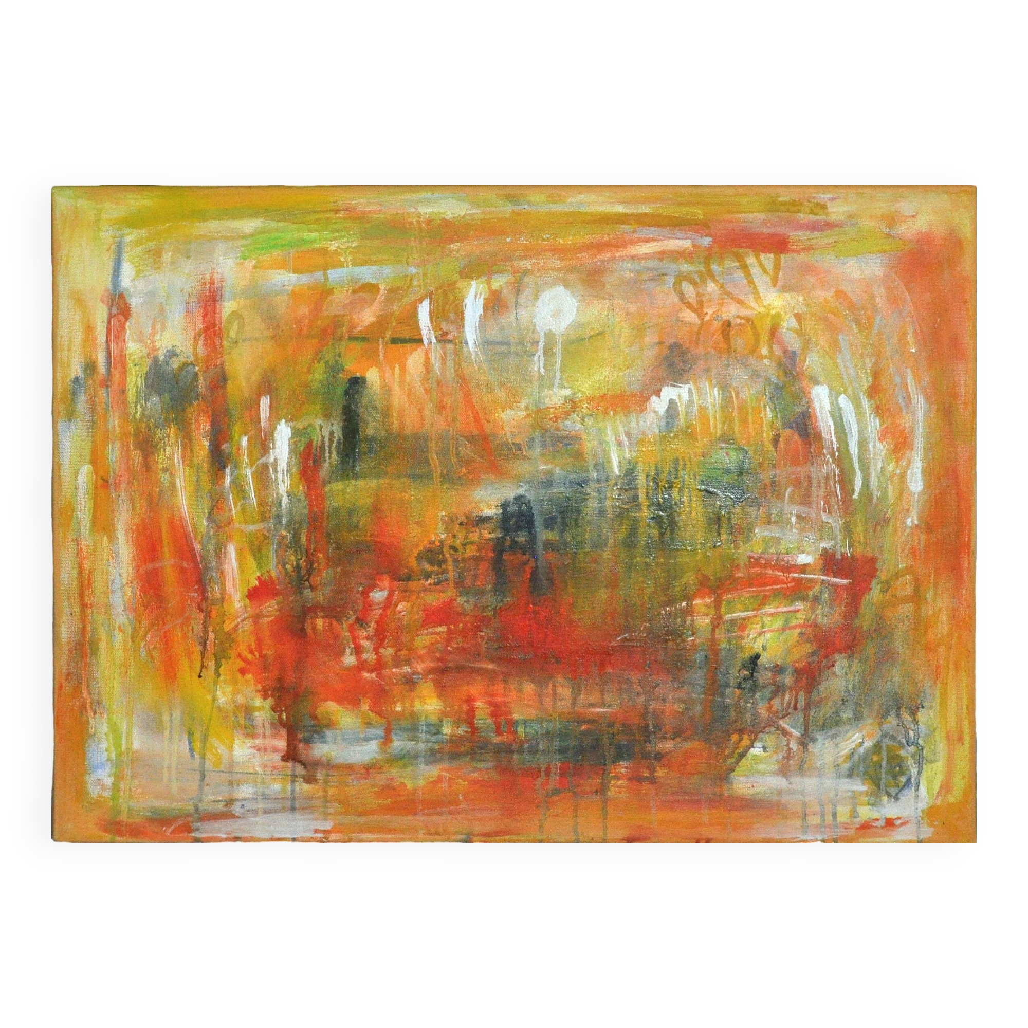 Contemporary painting "A City - II", oil on canvas by Mette Birckner, 2005