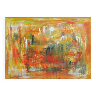 Contemporary painting "A City - II", oil on canvas by Mette Birckner, 2005