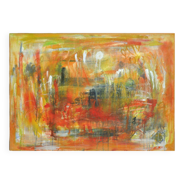 Peinture contemporaine "Une ville - II", huile sur toile de Mette Birckner, 2005