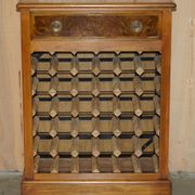 Flamed walnut sideboard for 36 bottles with drawer
