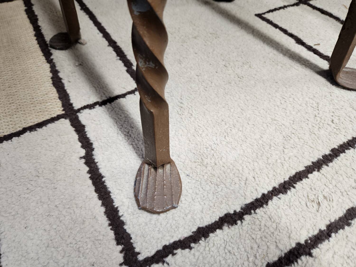 Set of 8 brutalist wrought iron bar stools 1970"