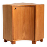 Scandinavian Elm Corner Cabinet, Mid-Century